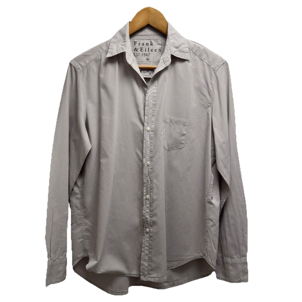 Frank & Eileen Women's Sz XS Relaxed "The Eileen" Gray Long Sleeve Shirt Top euc